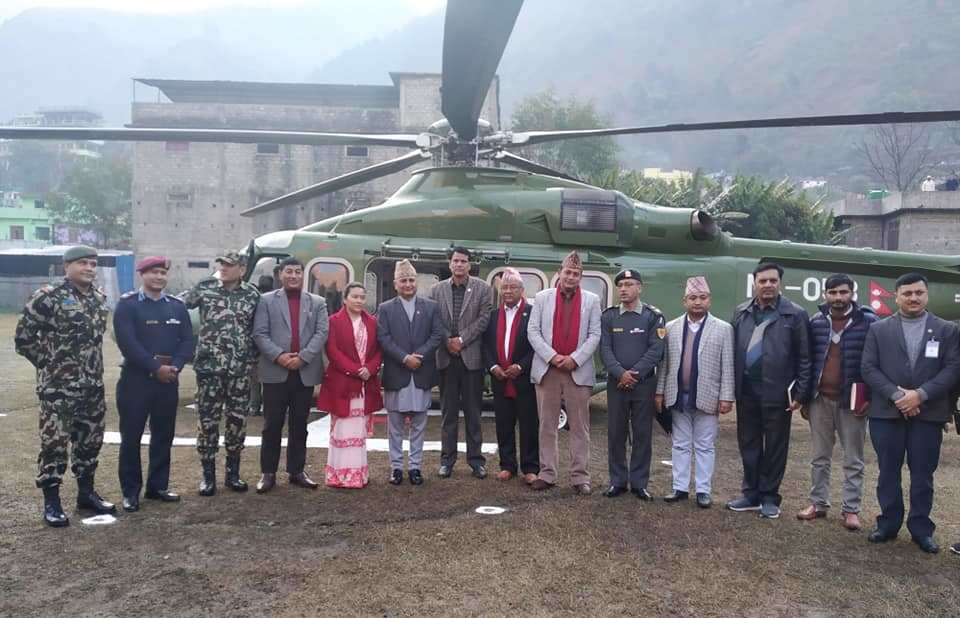 रक्षामन्त्री पाेखरेल सहितको टोली नेपाल भारत विवादित भूमी कालापानी क्षेत्र प्रस्थान