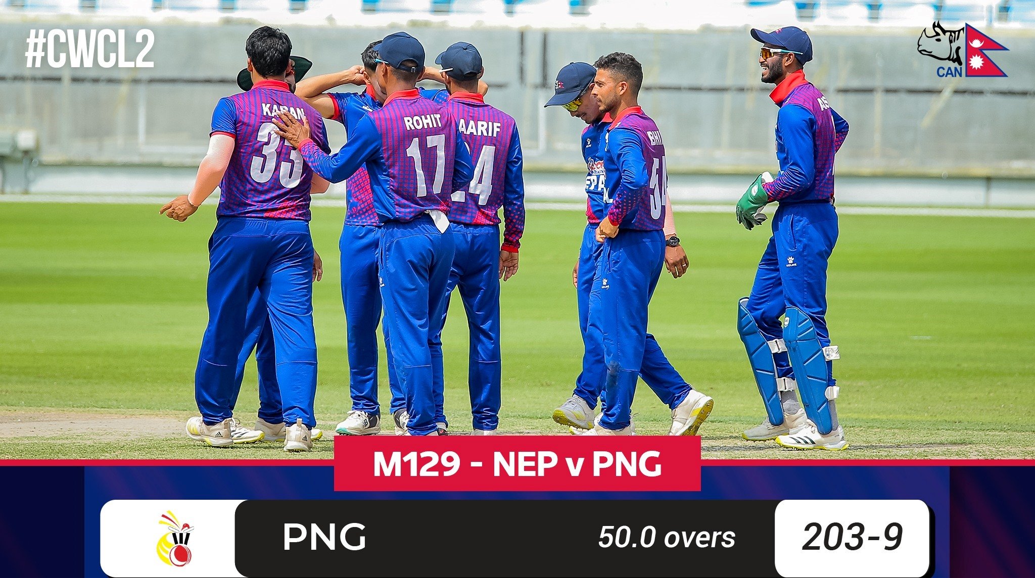 आईसीसी क्रिकेट विश्वकप लिग टु : पपुवा न्यूगिनीले नेपाललाई २०४ रनको लक्ष्य दियो