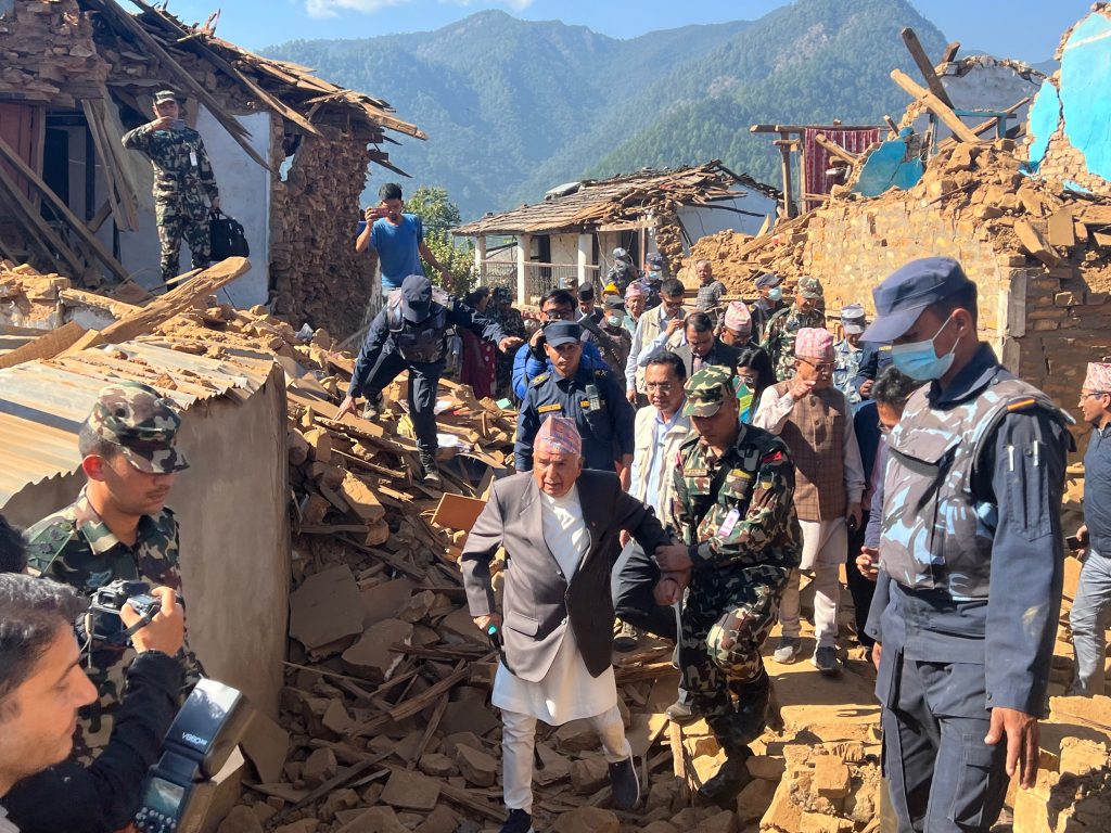 राष्ट्रपति रामचन्द्र पौडेल भूकम्प प्रभावित क्षेत्र जाजरकोटमा