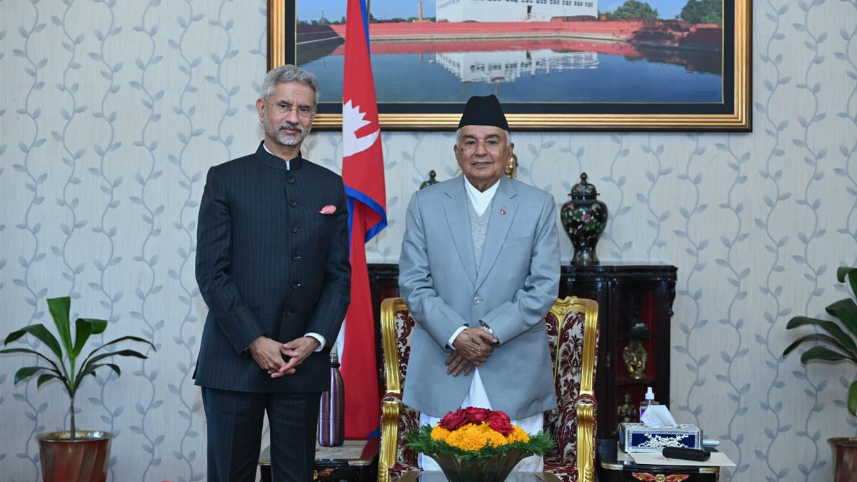 शितलनिवास पुगेर जयशंकरले भेटे राष्ट्रपति पौडेललाई